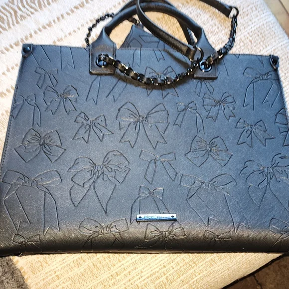 Betsey Johnson Black Bow-Embossed Tote - Picture 5 of 16